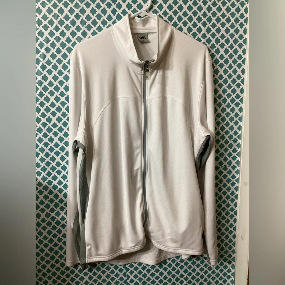 Alo women’s athletic White Full-Zip Jacket size large - Picture 2 of 16